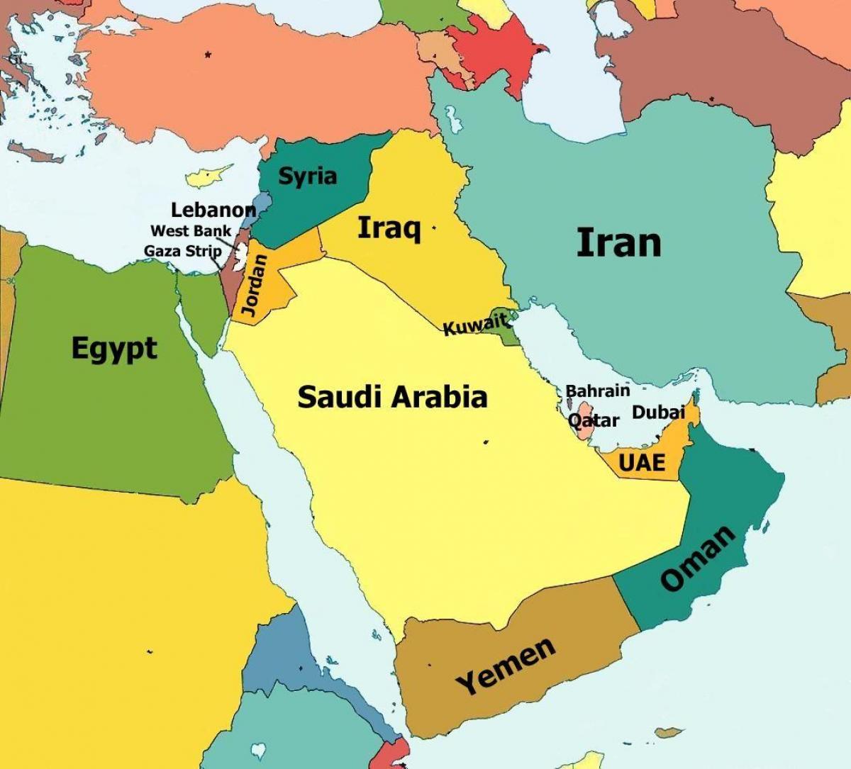 carte de Bahreïn et dans les pays environnants