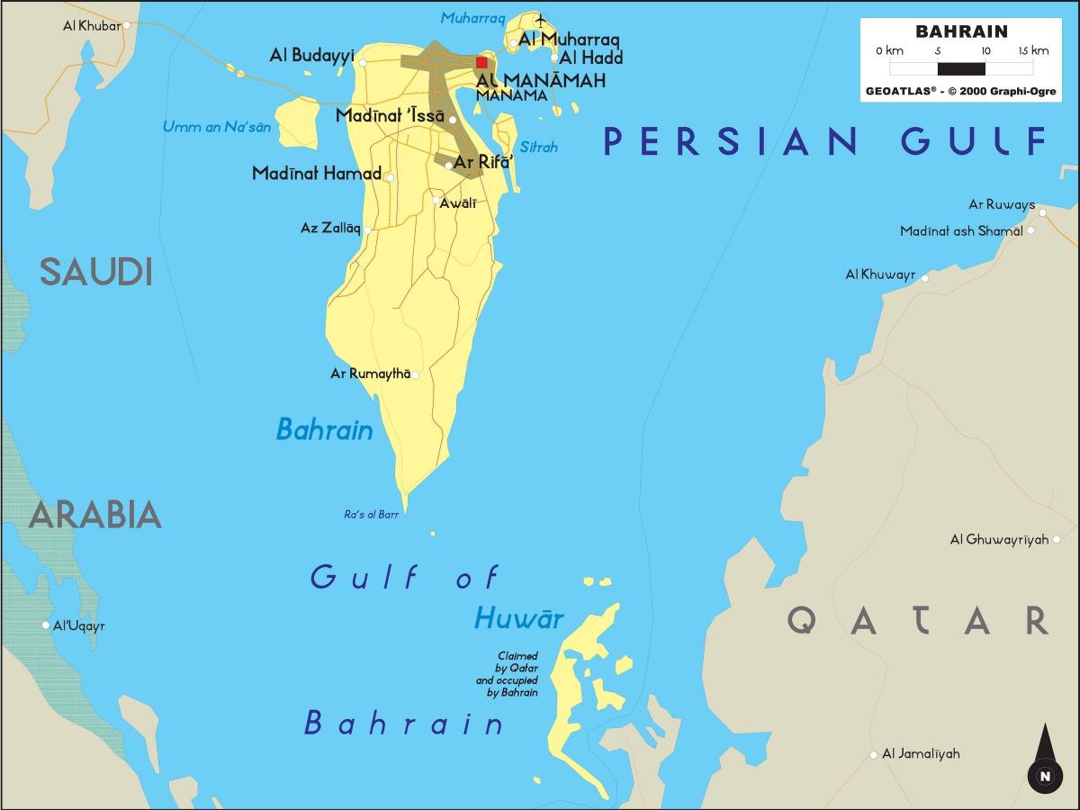 carte de Bahreïn en mode hors connexion