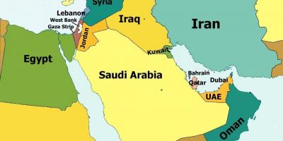 Carte de Bahreïn et dans les pays environnants
