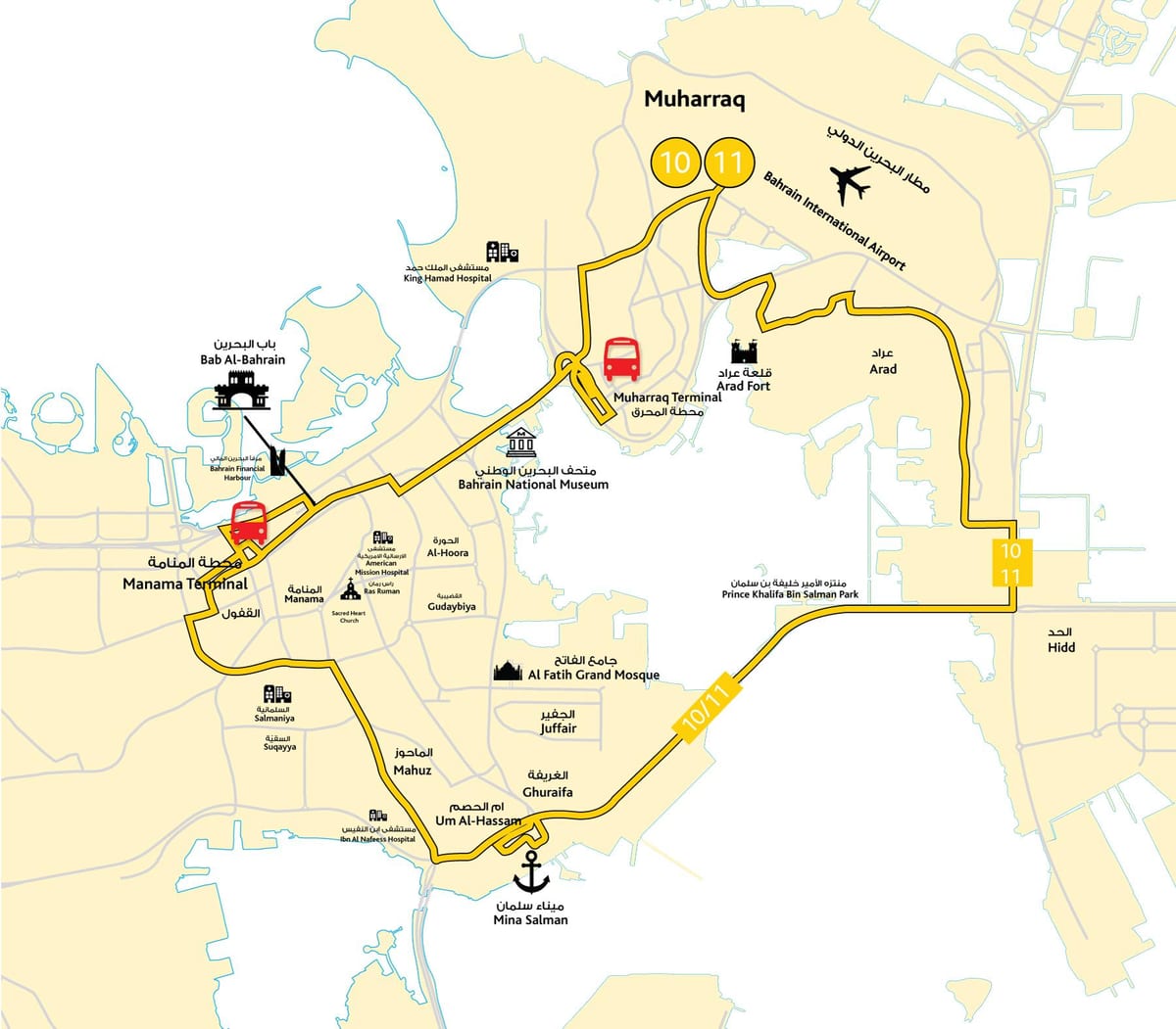 carte de Bahreïn école de conduite sur route