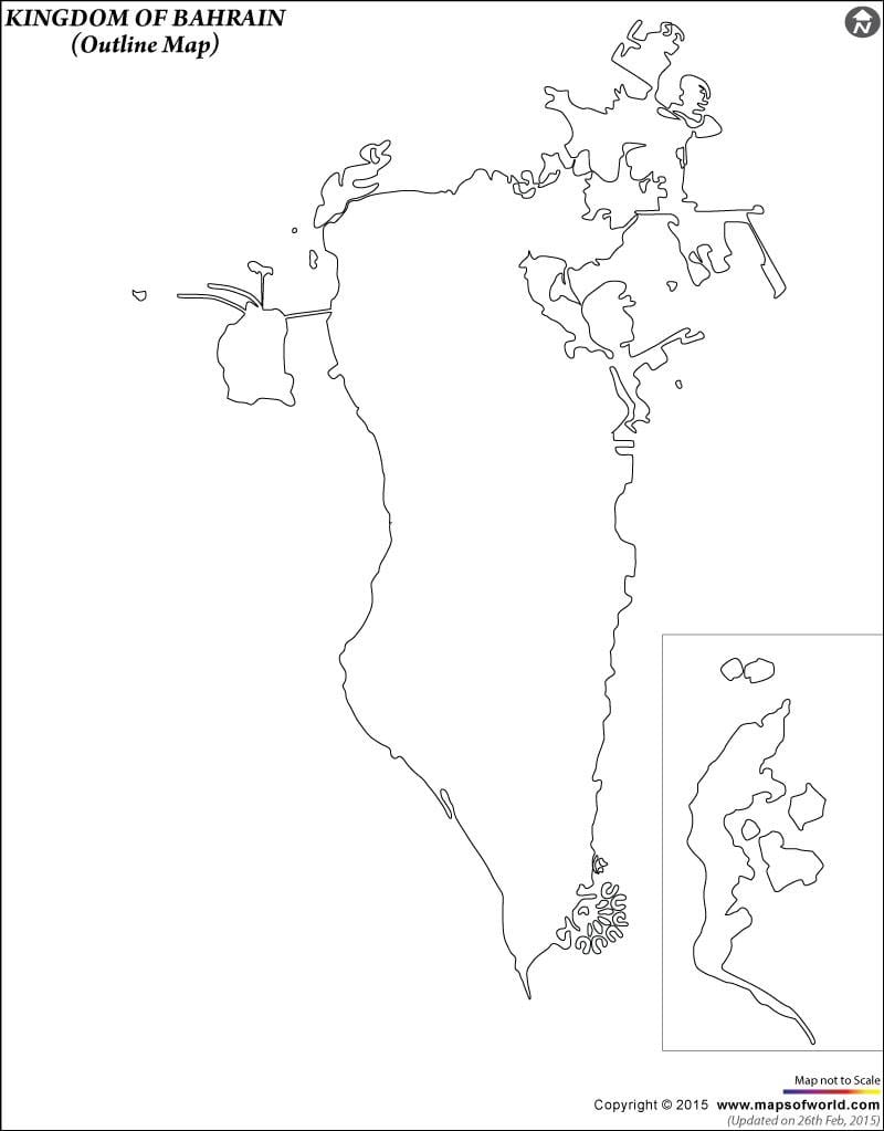 carte de Bahreïn carte de contour