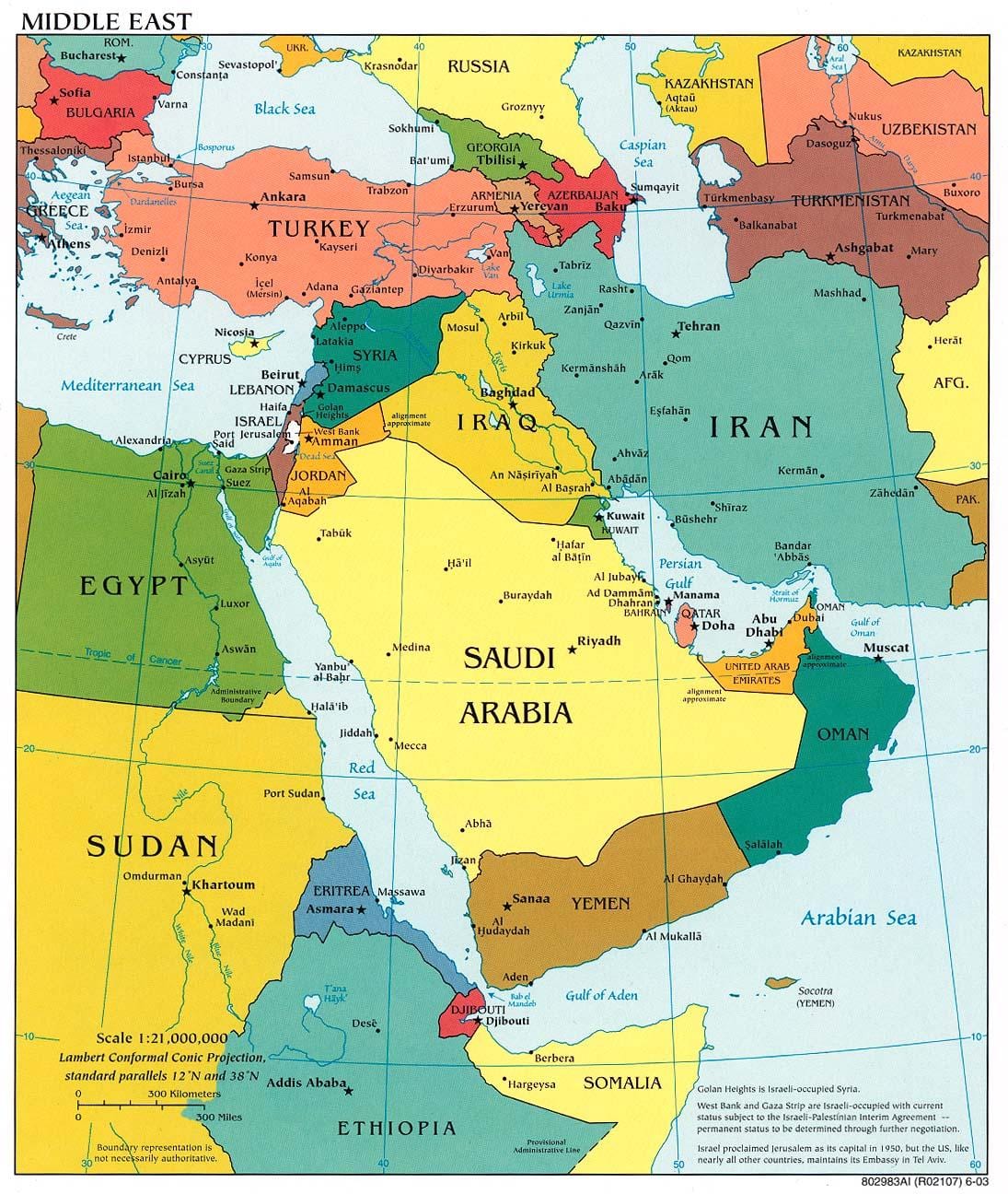 Bahreïn, le moyen-orient carte