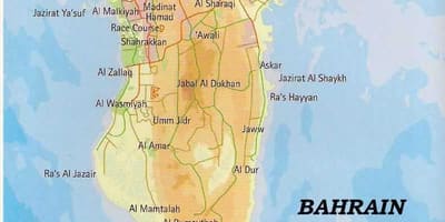Bahreïn carte avec les lieux
