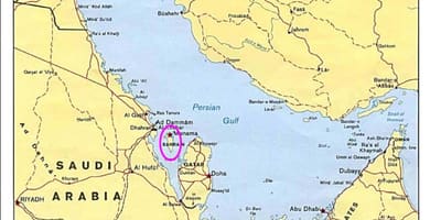 Carte de l'île de Bahreïn 