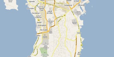 Carte de la carte de rue de Bahreïn